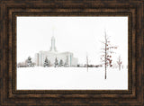 Mt Timpanogos Temple - Snow Red Leaves by Robert A Boyd