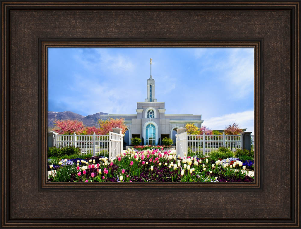 Mt Timpanogos Temple - Spring Tulips by Robert A Boyd