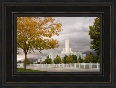 Mt Timpanogos Temple - Fall Yellow Trees by Robert A Boyd