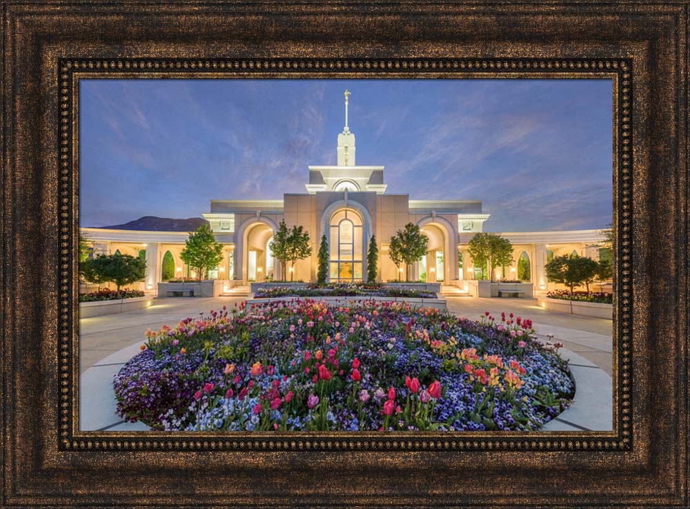 Mt Timpanogos Temple - Lavender Sky by Robert A Boyd