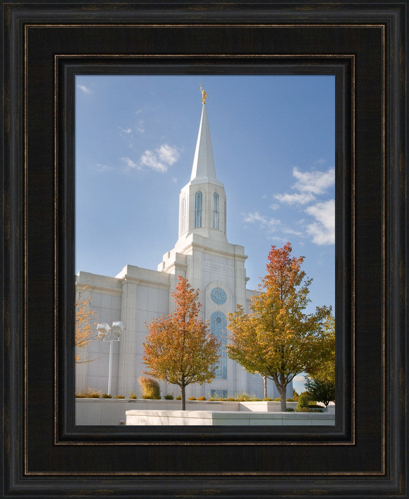 St Louis Temple - Autumn Trees by Robert A Boyd