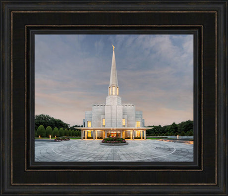 Preston England Temple - Morning Light by Robert A Boyd