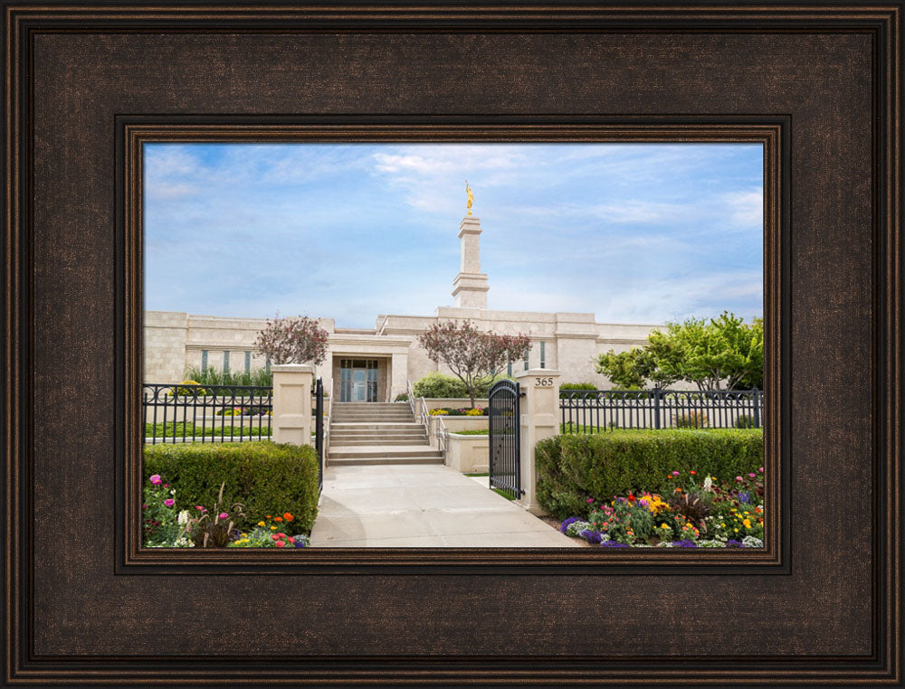 Monticello Temple - Summer Flowers by Robert A Boyd