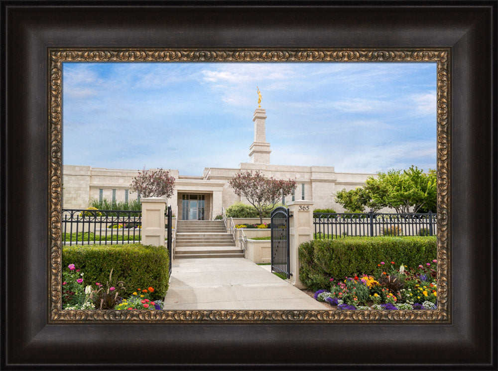 Monticello Temple - Summer Flowers by Robert A Boyd