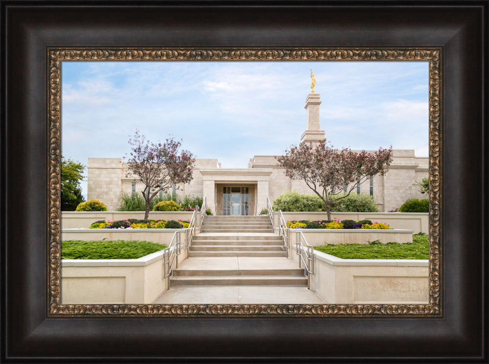Monticello Temple - Summer Stairs by Robert A Boyd