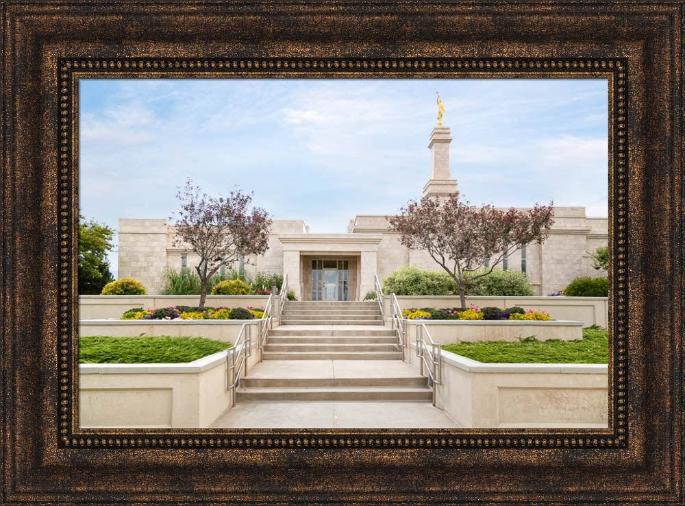 Monticello Temple - Summer Stairs by Robert A Boyd