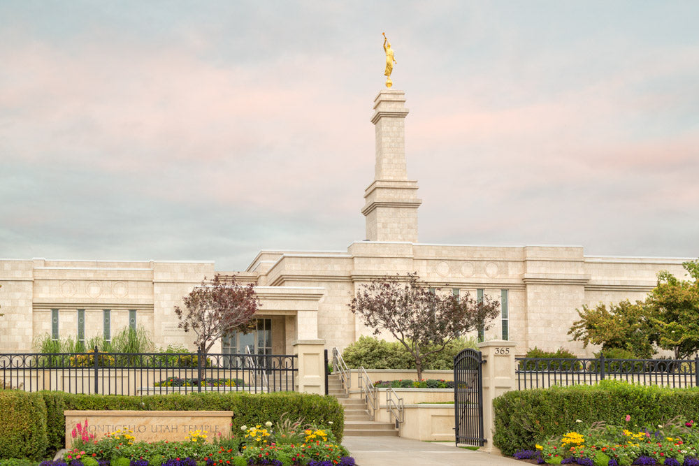 Monticello Temple - Pink Clouds by Robert A Boyd