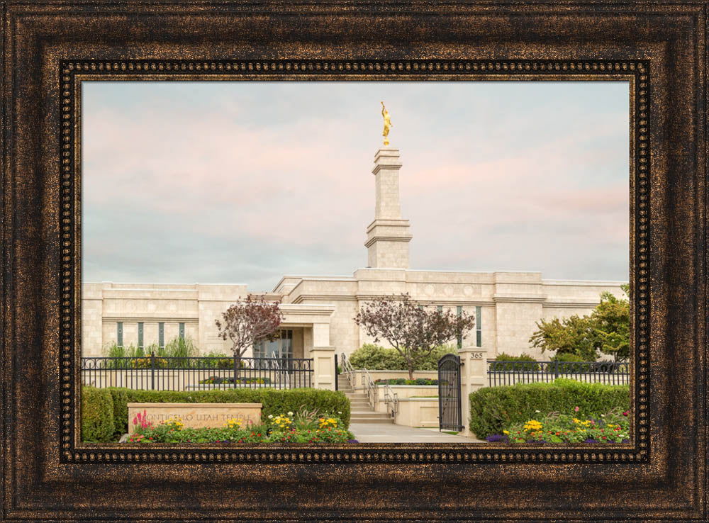 Monticello Temple - Pink Clouds by Robert A Boyd