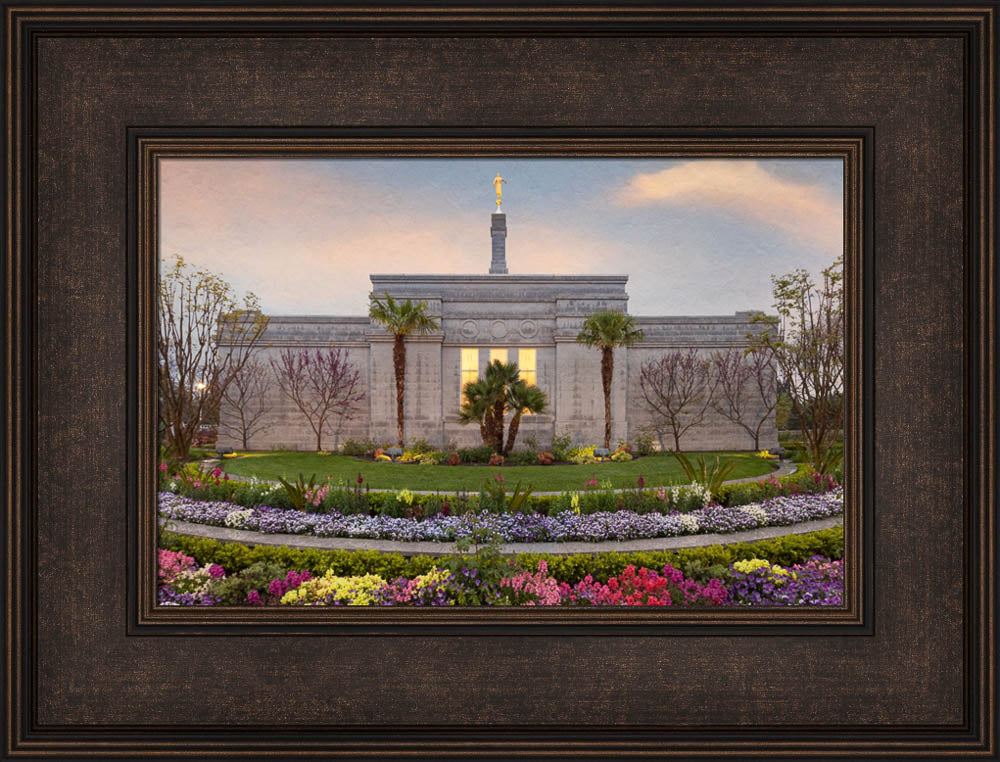 Fresno Temple - Flowers by Robert A Boyd