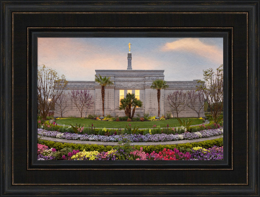 Fresno Temple - Flowers by Robert A Boyd