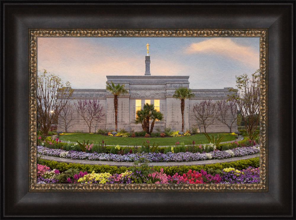 Fresno Temple - Flowers by Robert A Boyd