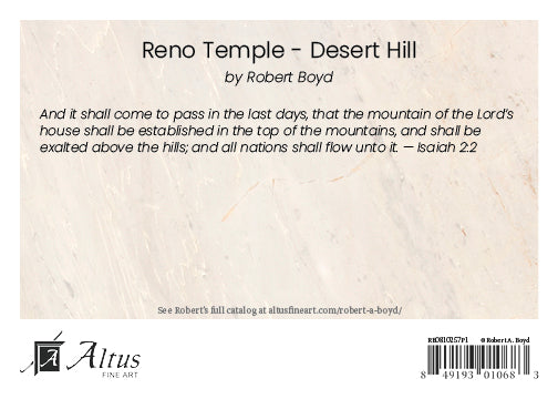 Reno Temple - Desert Hill by Robert A Boyd