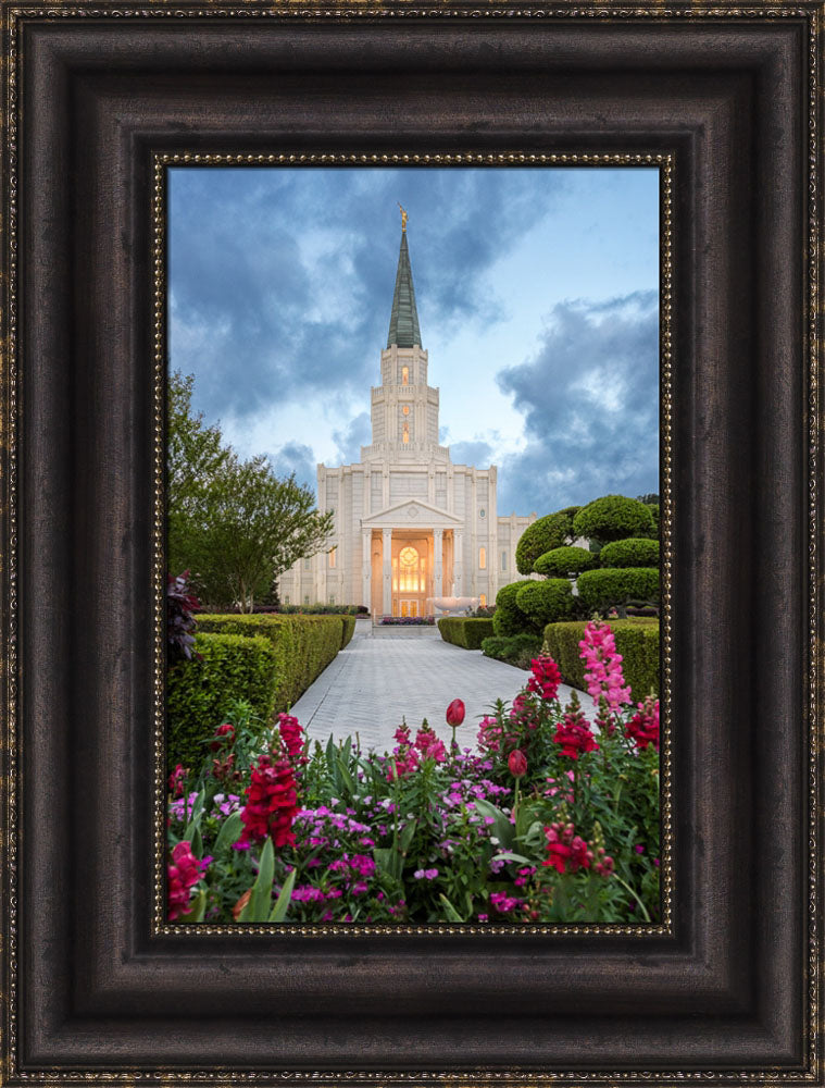 Houston Temple - Spring Tulips by Robert A Boyd