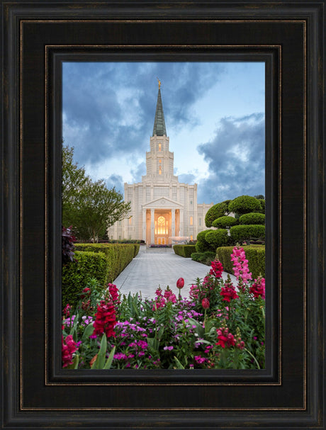 Houston Temple - Spring Tulips by Robert A Boyd