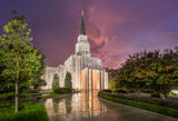 Houston Temple - Purple Sunset by Robert A Boyd