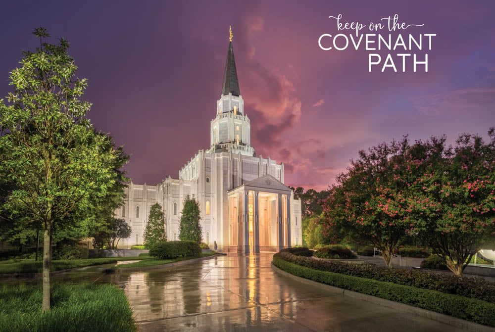 Houston Temple - Purple Sunset 12x18 repositionable poster