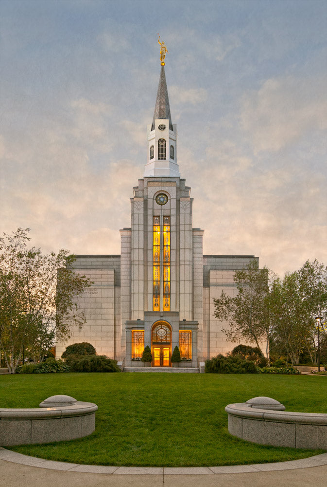 Boston Temple - Window Sunset by Robert A Boyd