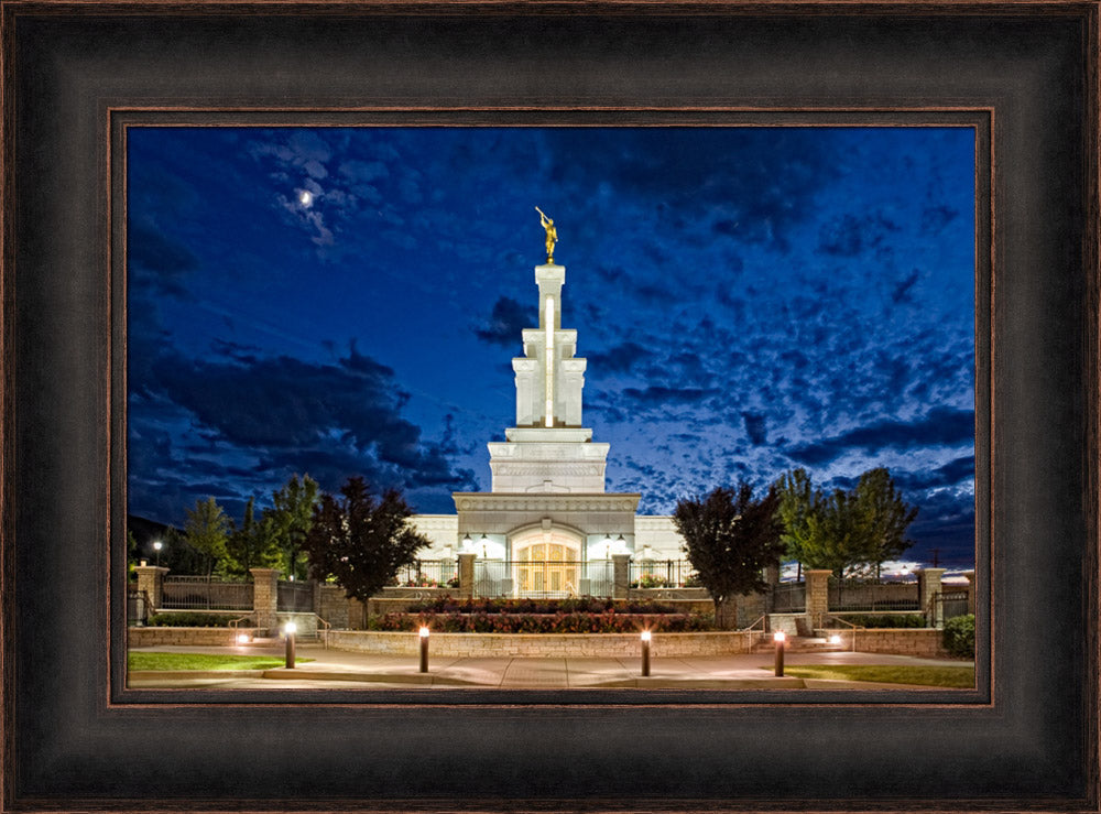 Columbia River Temple - By Moonlight by Robert A Boyd