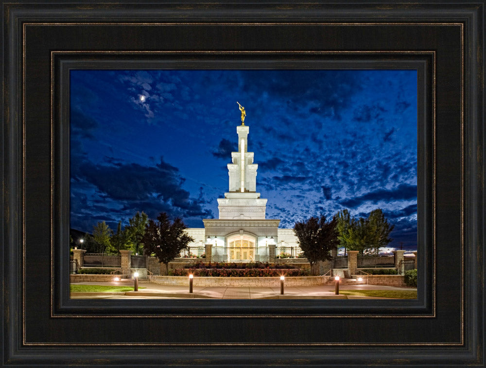 Columbia River Temple - By Moonlight by Robert A Boyd