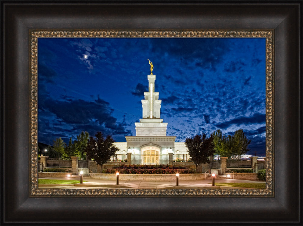 Columbia River Temple - By Moonlight by Robert A Boyd