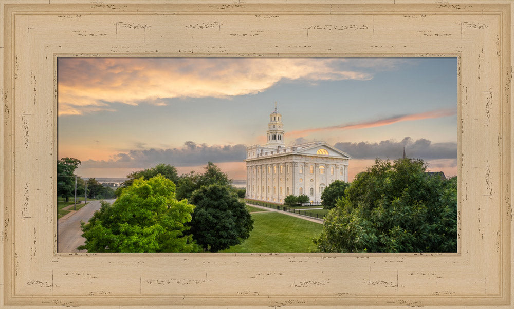 Nauvoo Illinois Temple - Looking West at Sunset by Robert A Boyd