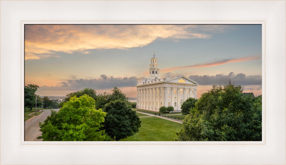 Nauvoo Illinois Temple - Looking West at Sunset by Robert A Boyd