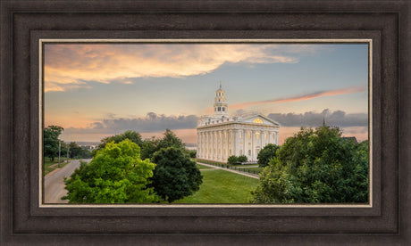 Nauvoo Illinois Temple - Looking West at Sunset by Robert A Boyd