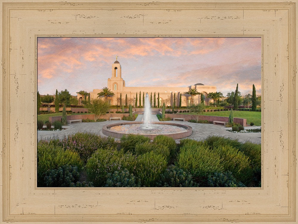 Newport Beach Temple - Fountain by Robert A Boyd