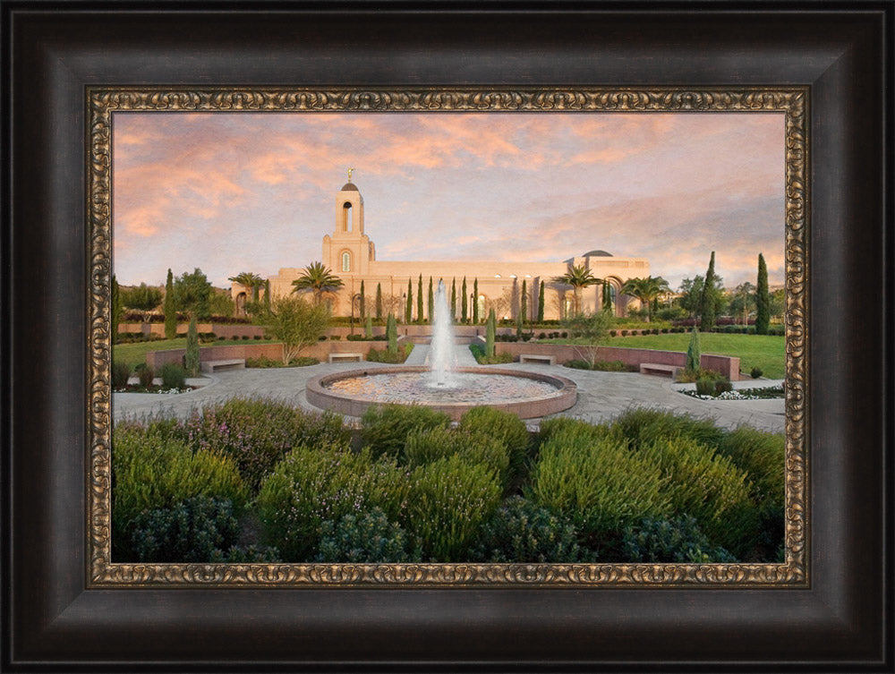 Newport Beach Temple - Fountain by Robert A Boyd