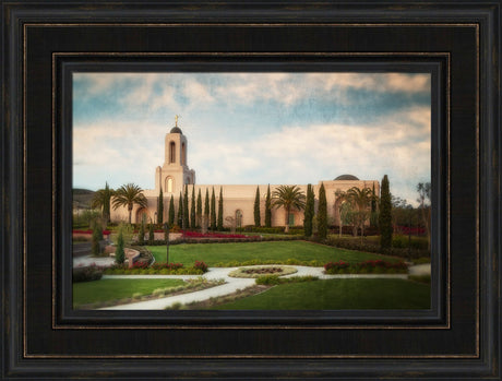 Newport Beach Temple - Vintage Blue Sky by Robert A Boyd