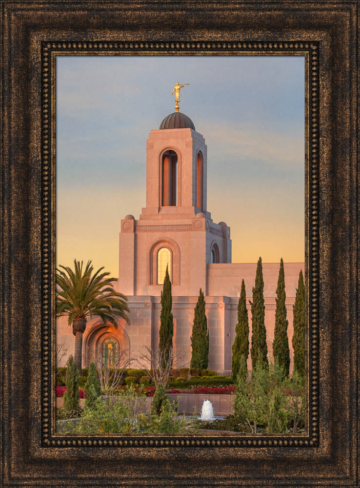 Newport Beach Temple - Sunlit Spire by Robert A Boyd