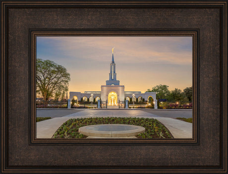 Sacramento Temple - Sunset Fountains by Robert A Boyd