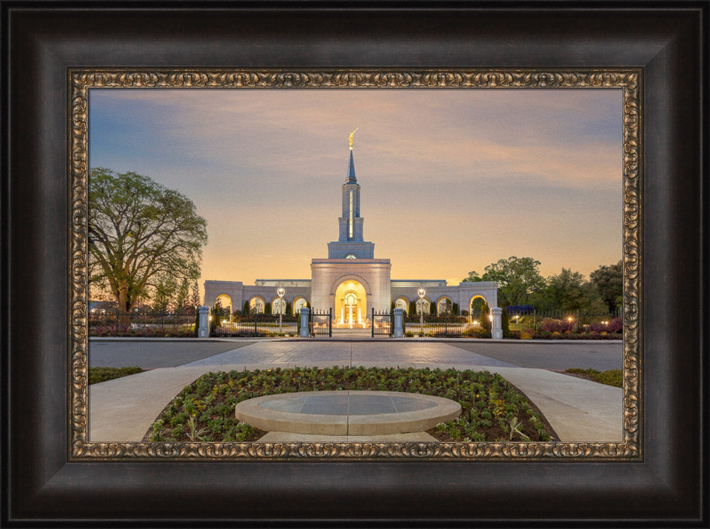 Sacramento Temple - Sunset Fountains by Robert A Boyd