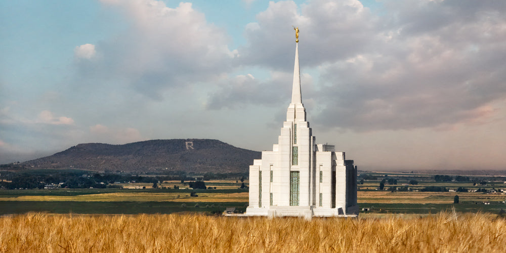 Rexburg Temple - R Mountain Panoramic by Robert A Boyd