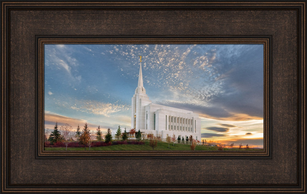 Rexburg Temple - Radiant Alabaster Panoramic by Robert A Boyd