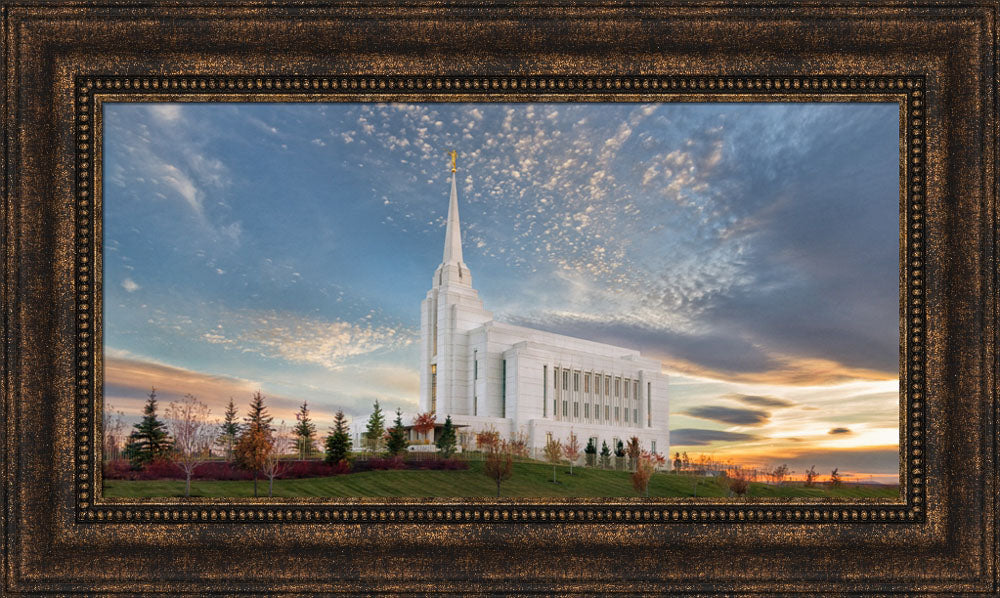 Rexburg Temple - Radiant Alabaster Panoramic by Robert A Boyd