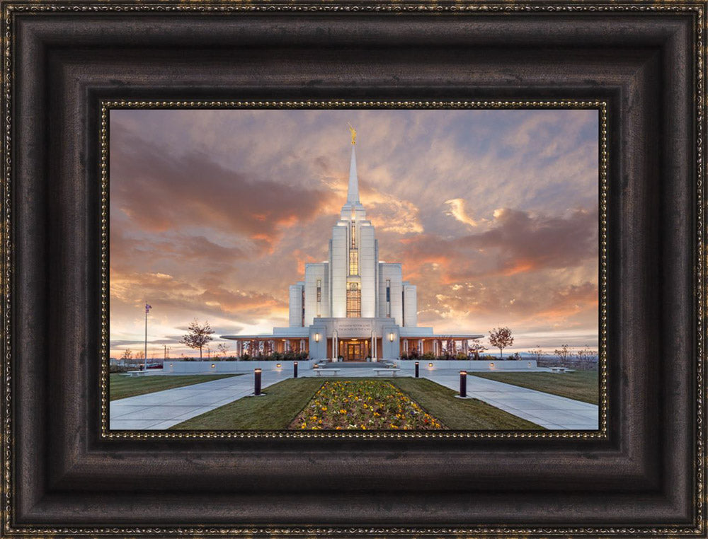 Rexburg Temple - Autumn Sunset by Robert A Boyd