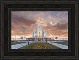 Rexburg Temple - Autumn Sunset by Robert A Boyd