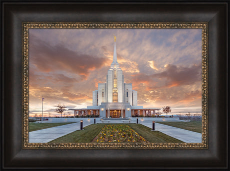 Rexburg Temple - Autumn Sunset by Robert A Boyd