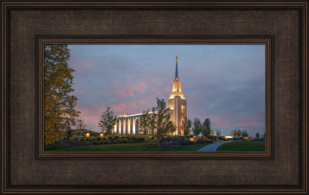 Twin Falls Temple - At Dusk by Robert A Boyd