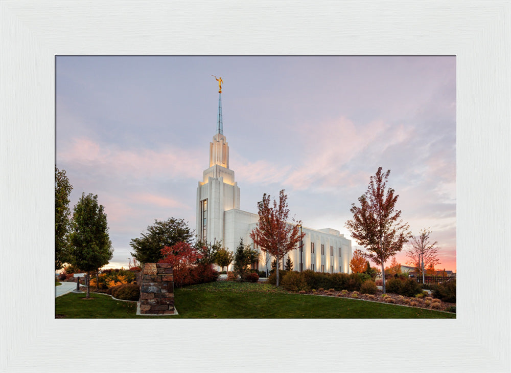 Twin Falls Temple - Sunset by Robert A Boyd