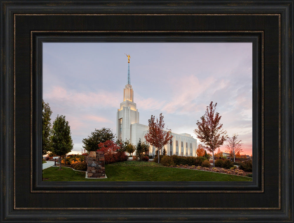 Twin Falls Temple - Sunset by Robert A Boyd
