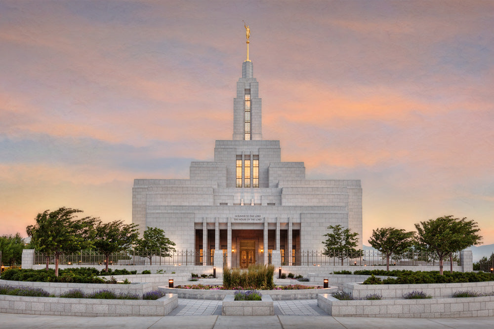 Draper Temple - Sunrise by Robert A Boyd