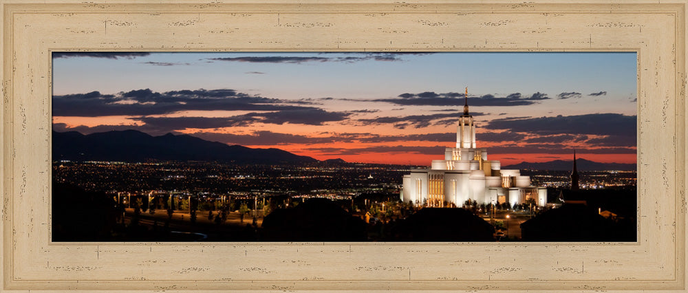 Draper Temple- Sunset Panoramic by Robert A Boyd