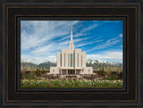 Oquirrh Mountain Temple - Spring Blossoms by Robert A Boyd