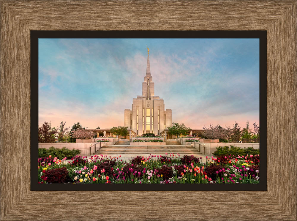 Oquirrh Mountain Temple - Spring Splendor by Robert A Boyd