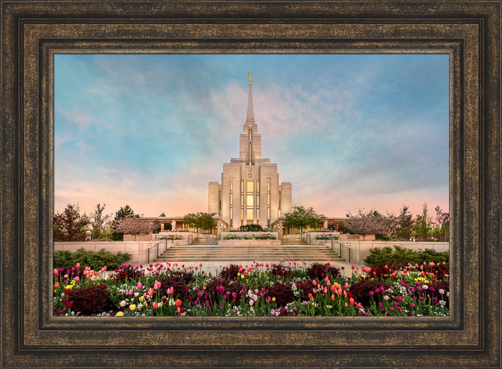 Oquirrh Mountain Temple - Spring Splendor by Robert A Boyd