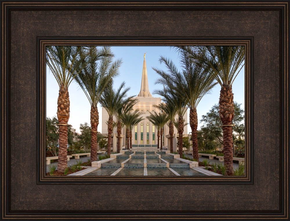 Gilbert Temple - Palm Tree Fountain by Robert A Boyd