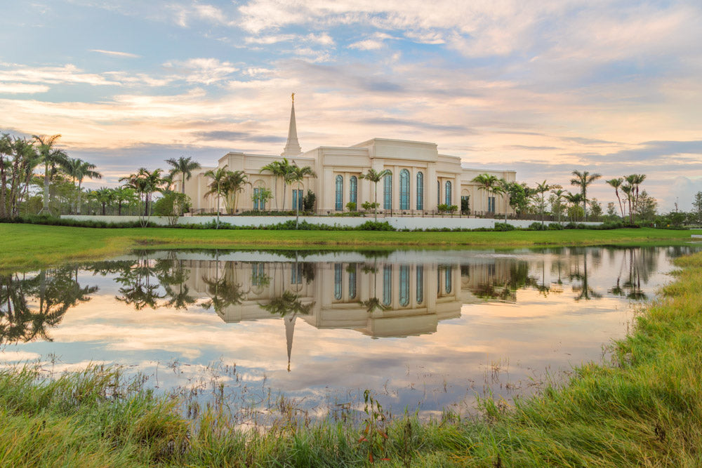 Fort Lauderdale Temple - Reflection Pond by Robert A Boyd
