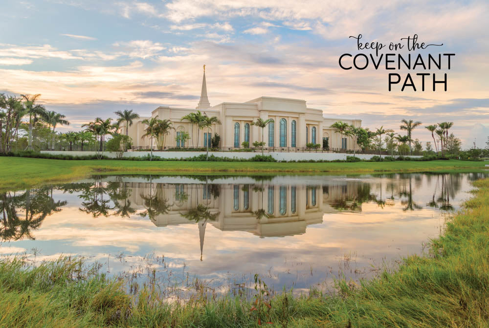 Fort Lauderdale Temple - Reflection Pond 12x18 repositionable poster